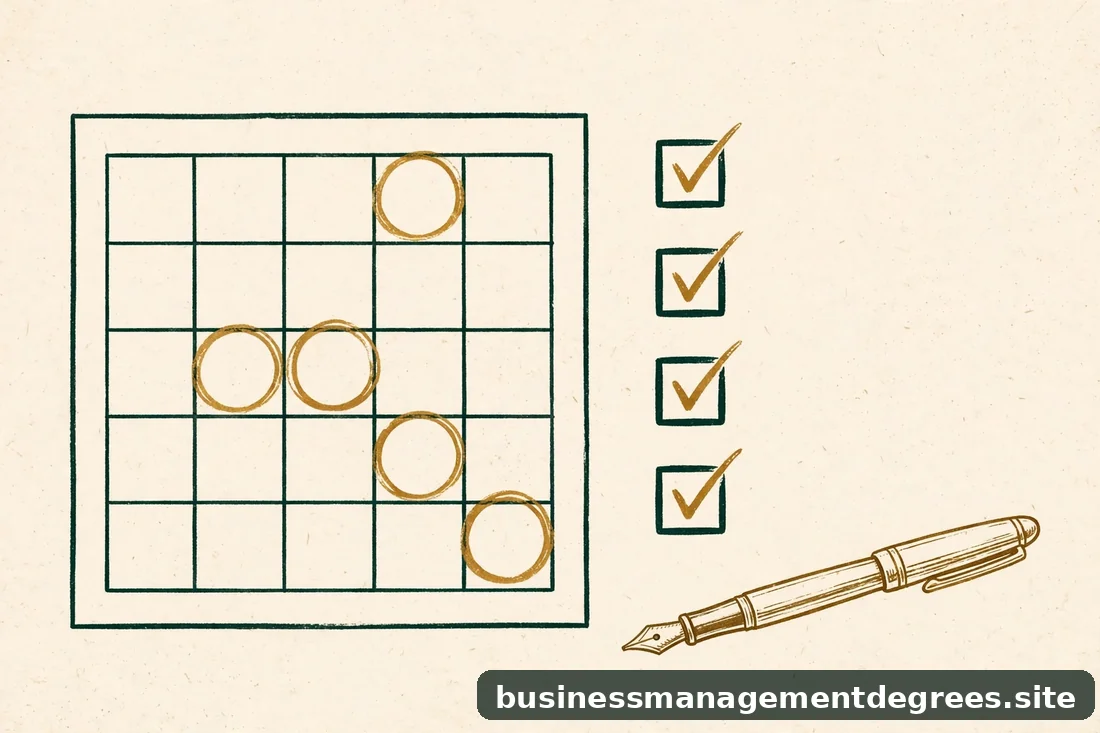 Illustration of a calendar with circled deadlines and a checklist, warm paper-cream tones with gold accents