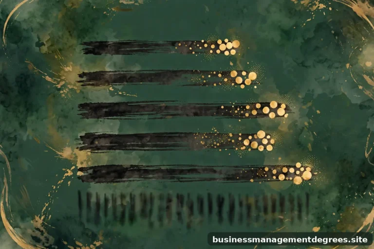 Editorial illustration of an ink-drawn salary range bar chart with gold markers, abstract with no readable numbers