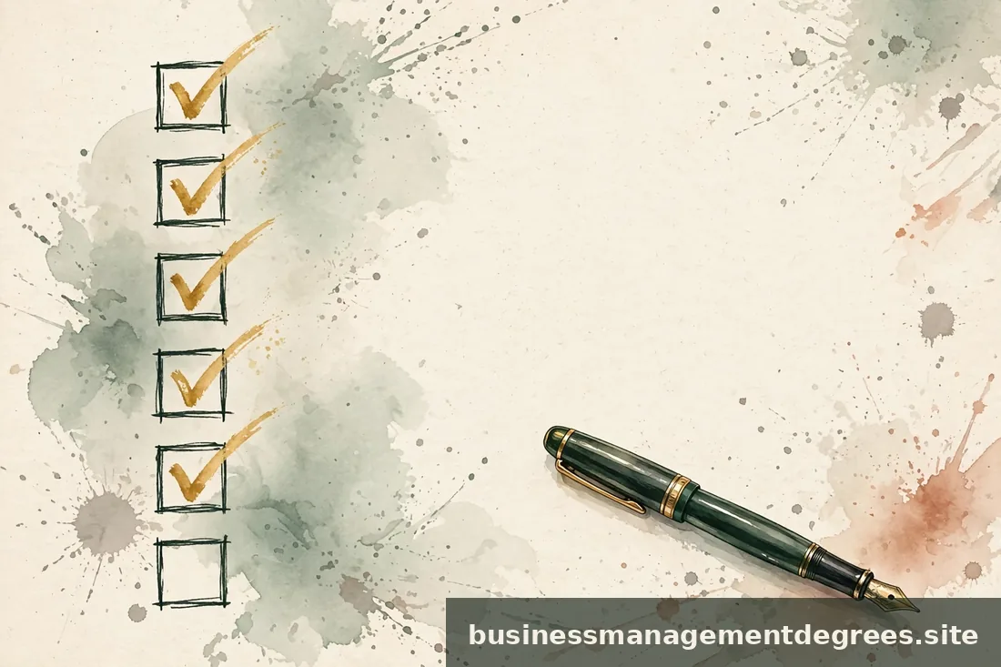 Abstract illustration of a simplified checklist with gold checkmarks on paper